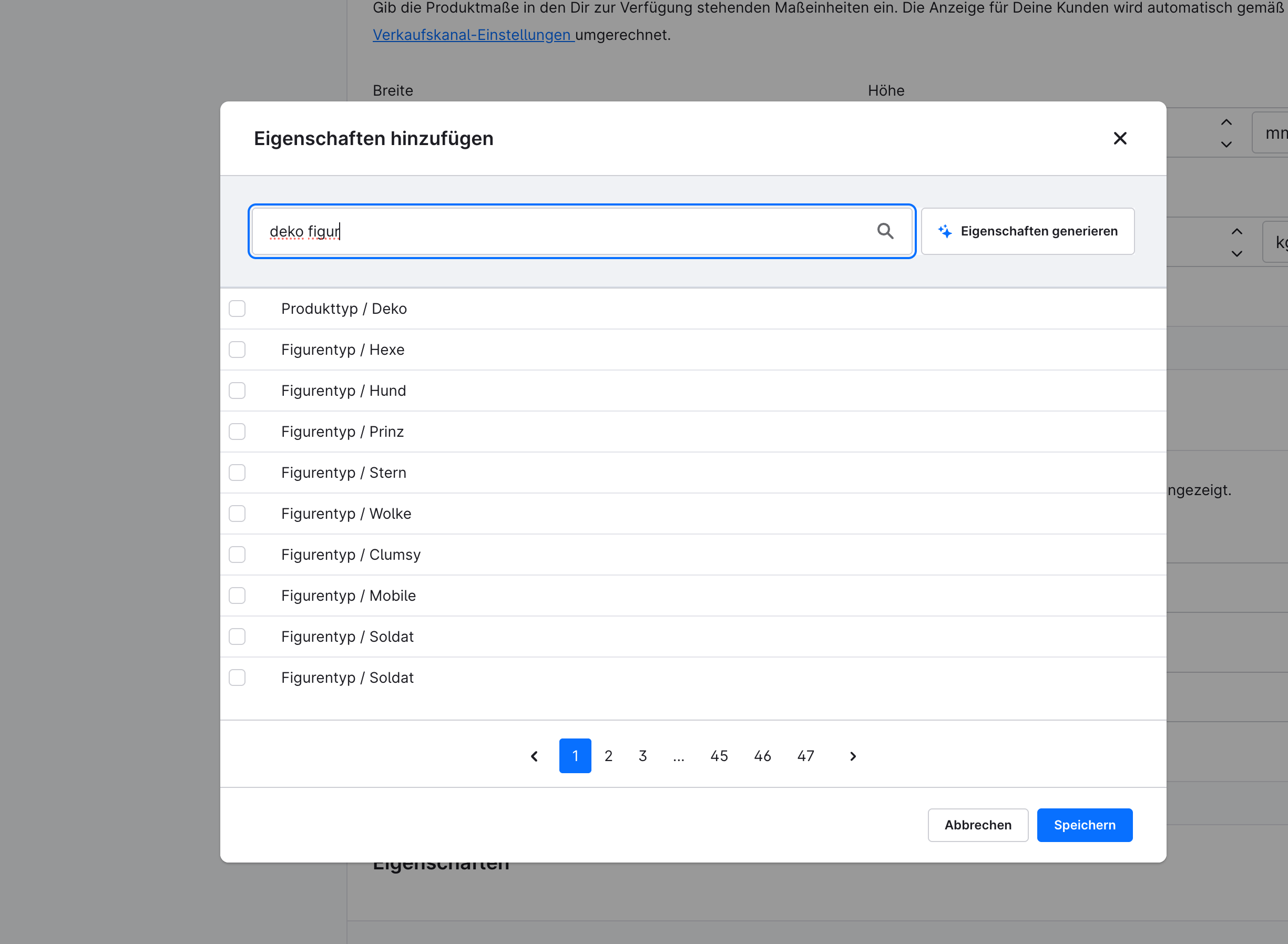 Senza plugin: ricerca di deko figur con 47 pagine di risultati